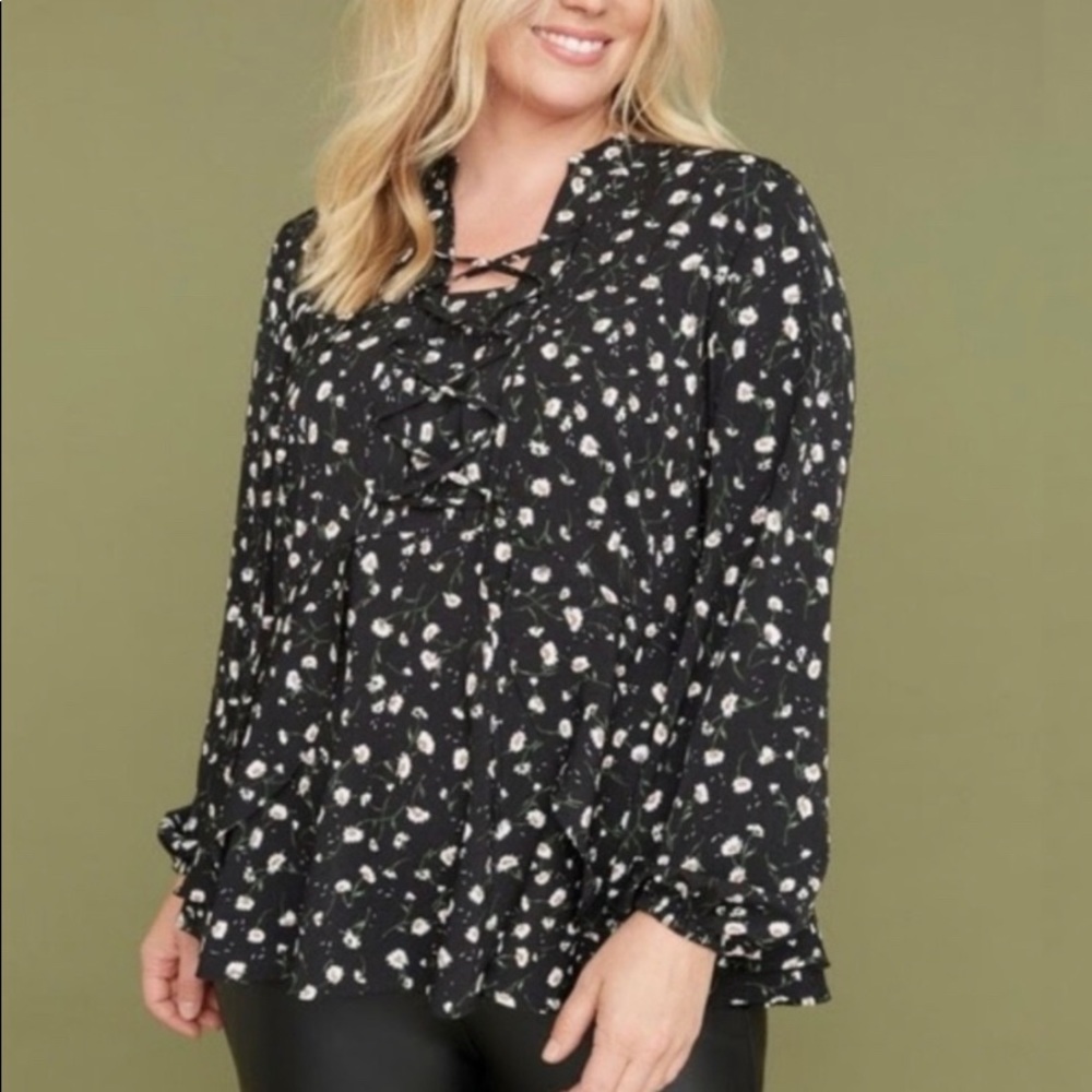 Lane Bryant Floral Peplum Top